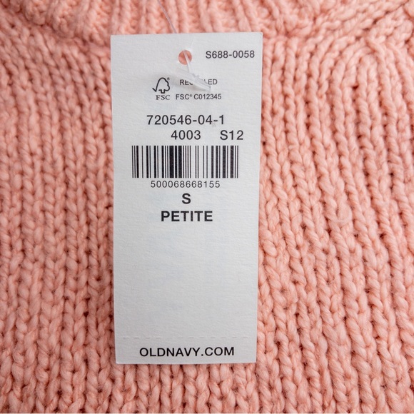 NWT Old Navy Pink Oversized Voop-Neck Tunic Sweater - Picture 7 of 7